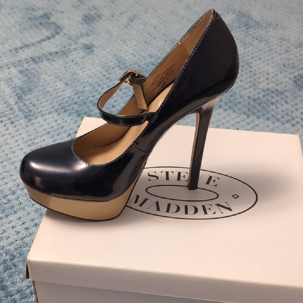 Steve Madden Black Platform Heels with Strap